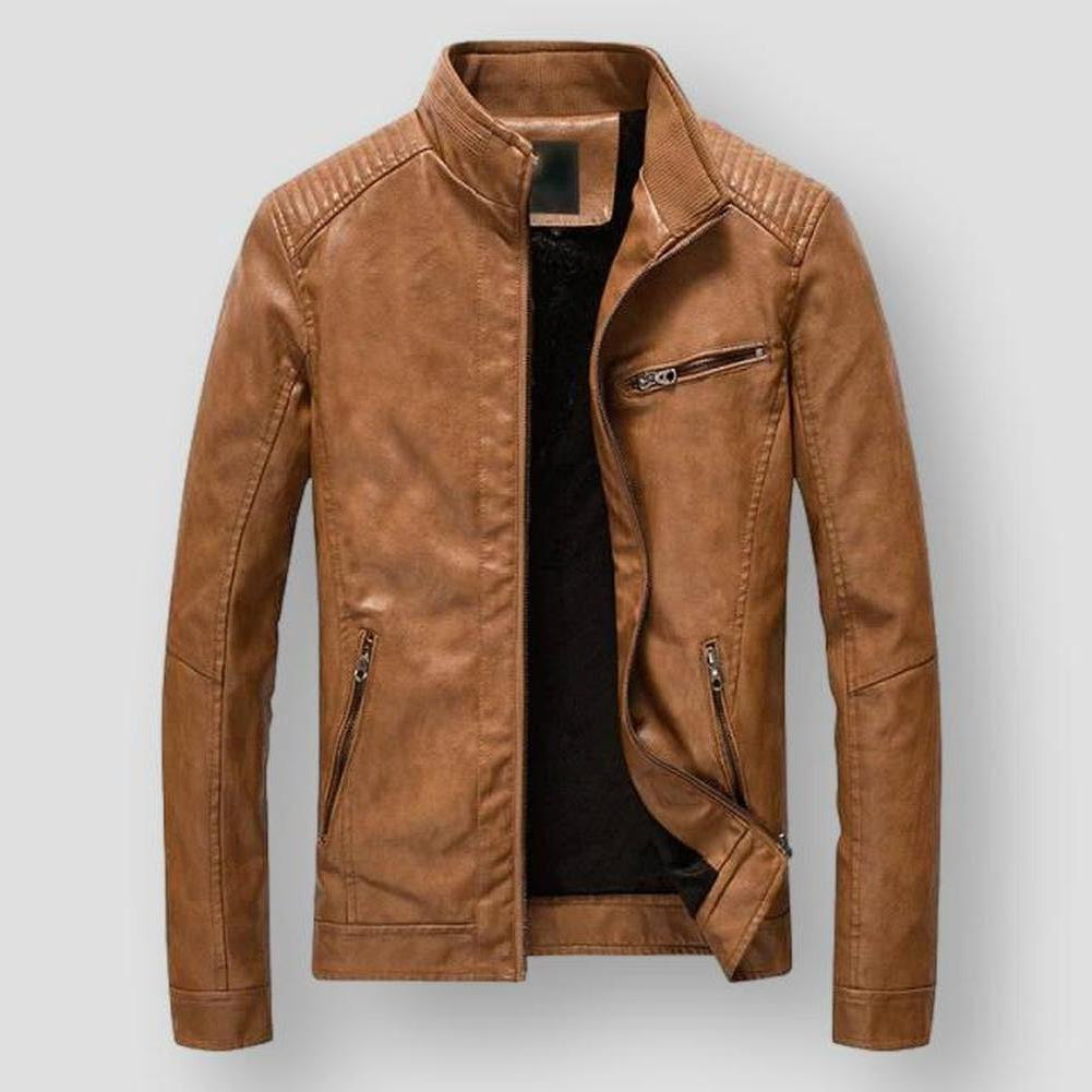 Sky Morris Men's Leather Regular Fit Biker Jacket