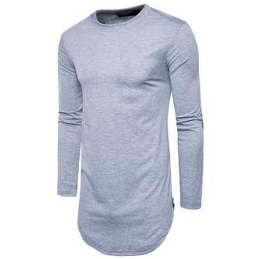 Moon Madrid Men's Longline Fundamental Long Sleeve Casual T-Shirt