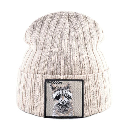 Sky Morris Knitted Racoon Beanie