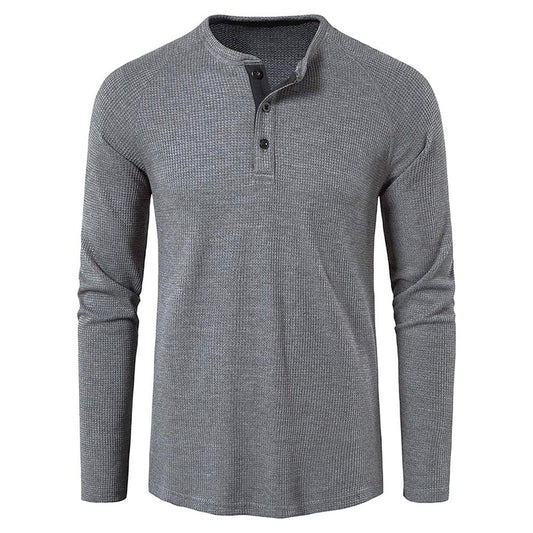 Sky Morris Men's Essential Slim Long Sleeve Casual Henley Shirt