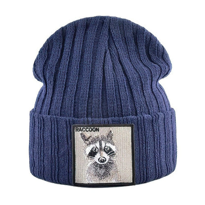 Sky Morris Knitted Racoon Beanie