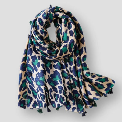 Sky Morris Leopard Tassels Scarf