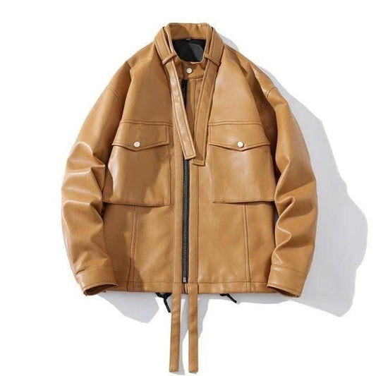 Moon Madrid Leather Oversized Biker Jacket