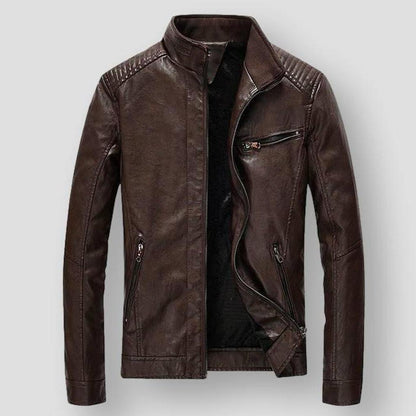 Sky Morris Men's Leather Regular Fit Biker Jacket