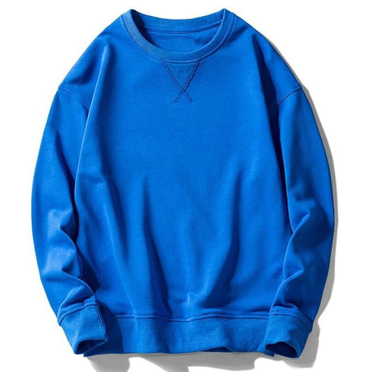 Cotton Crewneck Solid Color Long-Sleeve Casual Men's Sweatshirt