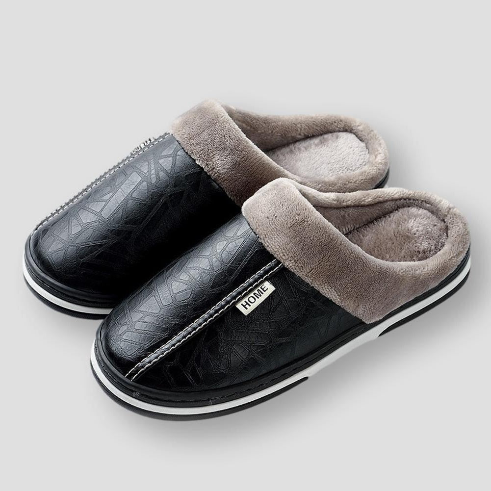 Saint Martin Leather Plush Slippers