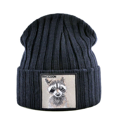 Sky Morris Knitted Racoon Beanie