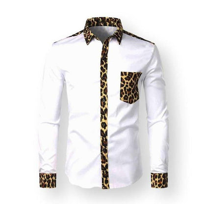 Moon Madrid Contrast Leopard Shirt