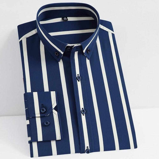 Night Madrid Striped Dress Shirt