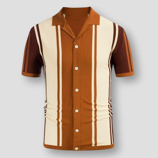 Sky Morris Glendale Patchwork Striped Polo Shirt