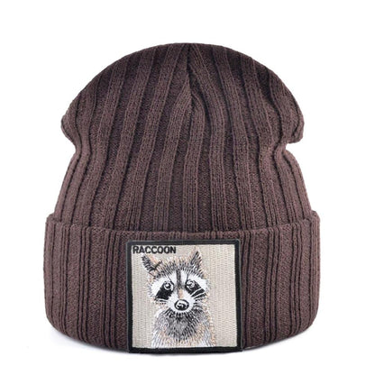 Sky Morris Knitted Racoon Beanie