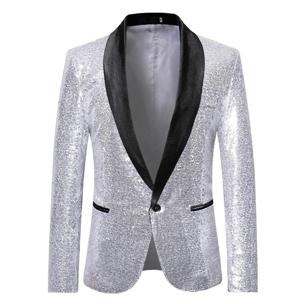 Sky Morris Sequin Shawl Blazer