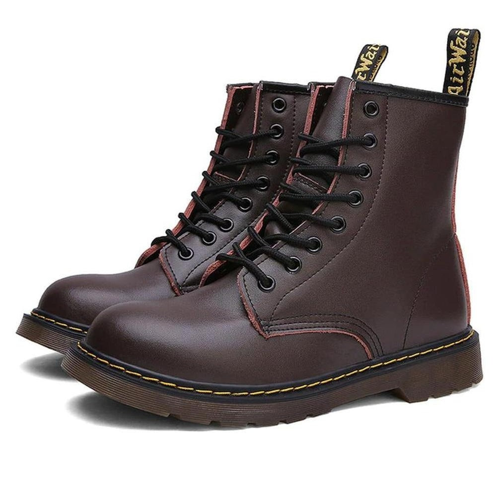 Saint Martin Leather Ankle Lace-Up Boots