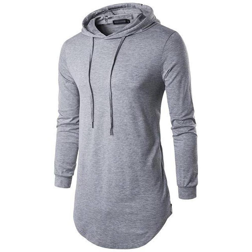 Sky Morris Men's Longline Essential Hooded Long Sleeve T-Shirt