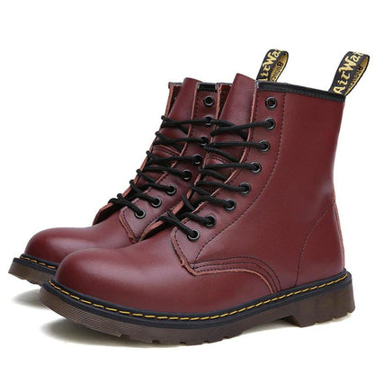 Saint Martin Leather Ankle Lace-Up Boots