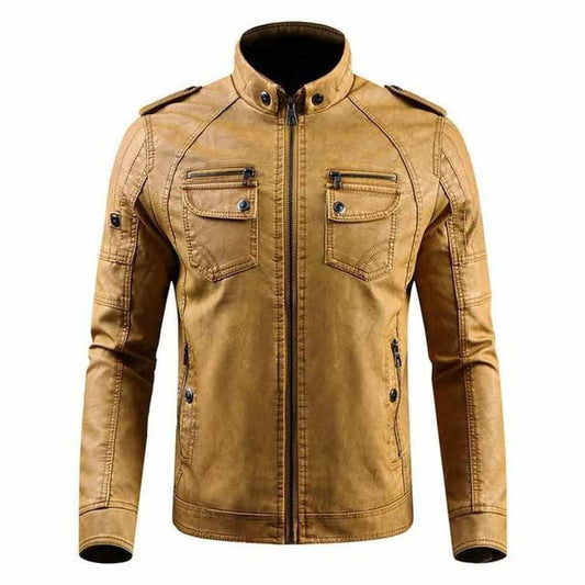 Night Madrid Leather Fleece Jacket